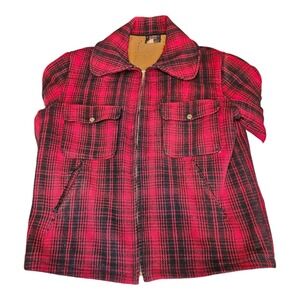 Vtg 40s 50s  Woolrich Hunting Cruiser Jacket Mackinaw Buffalo Plaid 42